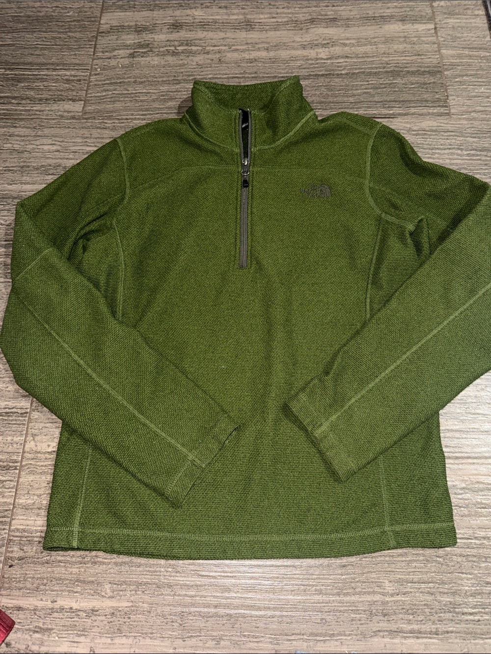 The North Face small 'tka 100 Glacier' Quarter Zip Fleece Pullover In olive